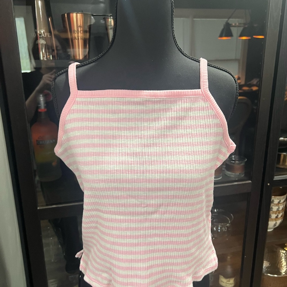 OLD NAVY NWOT Pink and White Striped Girls Top
